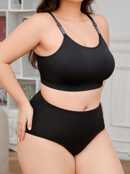 3pcs Plus Size One-Piece Sports Bra Set - Adjustable Strap, Comfortable, No Padding, Wireless, Lightweight, Multi-Color Options for Yoga & Workout, Yoga Sports Bra|Adjustable Strap Bra|Comfortable Fit